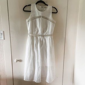 White midi length dress, River Island size 8. Fully lined